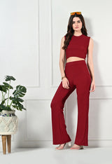 Trendy Glamorous Women Maroon Trousers