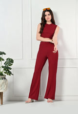Trendy Glamorous Women Maroon Trousers