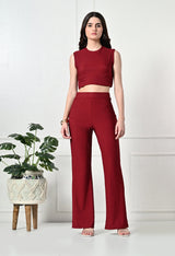 Trendy Glamorous Women Maroon Trousers