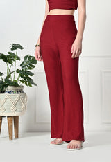 Trendy Glamorous Women Maroon Trousers