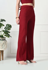 Trendy Glamorous Women Maroon Trousers