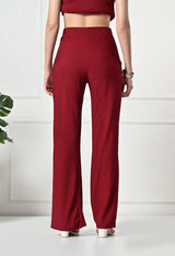 Trendy Glamorous Women Maroon Trousers