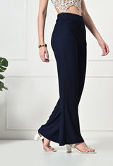 Trendy Glamorous Women Navy Blue Trousers