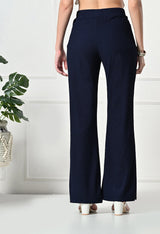 Trendy Glamorous Women Navy Blue Trousers
