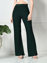 Trendy Glamorous Women Green Trousers