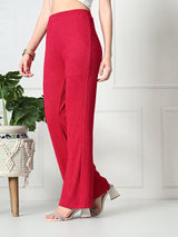 Trendy Glamorous Women Pink Trousers
