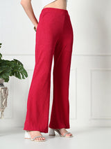 Trendy Glamorous Women Pink Trousers