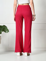 Trendy Glamorous Women Pink Trousers