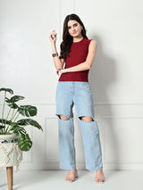 Stylish Glamorous Girls and Womens Maroon Tops