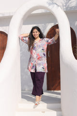 Senorita Light pink Modal Printed Co-ord Set - Regular fit, Full sleeve