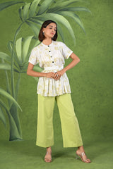 Buy Light Green & White Printed Frock Style Co-ord Set for Women at Senorita Fashions