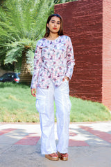 Buy Multicolour Cotton Satin Full Sleeve Top for Women at Senorita Fashions