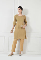 Women Self Design cotton Straight Kurta