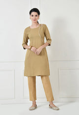 Women Self Design cotton Straight Kurta