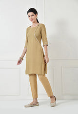 Women Self Design cotton Straight Kurta