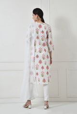Women Self Design cotton Straight Kurta