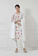 Women Self Design cotton Straight Kurta