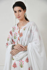 Women Self Design cotton Straight Kurta