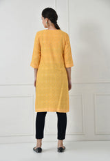 Women Self Design cotton Straight Kurta