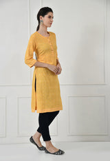Women Self Design cotton Straight Kurta