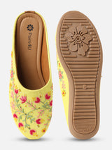 Pairs4U Lemon Canvas upper Flats with Embroidered For Womens