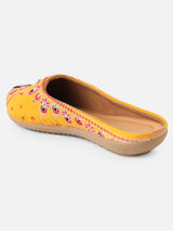 Pairs4U Mustard Canvas Upper Flats with Embroidered For Womens