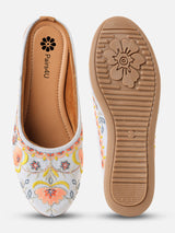 Pairs4U Sky Blue Canvas Upper Flats with Embroidered For Womens