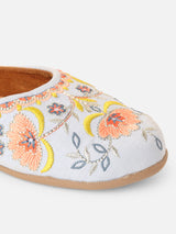 Pairs4U Sky Blue Canvas Upper Flats with Embroidered For Womens