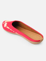Pairs4U Dark Pink Canvas Upper Flats with Embroidered For Womens