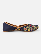 Pairs4U Neavy Blue Canvas upper Flats with Embroidered For Womens