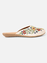 Pairs4U White Canvas Upper Flats with Embroidered For Womens