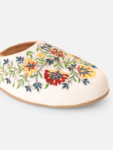 Pairs4U White Canvas Upper Flats with Embroidered For Womens