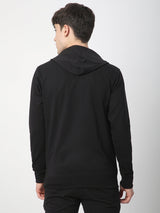 Stitch Hub Black Loop knit Hoodie - Long Sleeve, Regular Fit