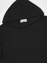 Stitch Hub Black Loop knit Hoodie - Long Sleeve, Regular Fit