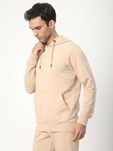 Stitch Hub Beige Loop knit Hoodie - Long Sleeve, Regular Fit