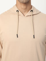 Stitch Hub Beige Loop knit Hoodie - Long Sleeve, Regular Fit