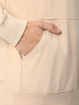 Stitch Hub Beige Loop knit Hoodie - Long Sleeve, Regular Fit