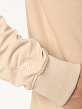 Stitch Hub Beige Loop knit Hoodie - Long Sleeve, Regular Fit