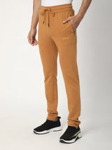 Stitch Hub Tan Loop knit Track Pant for Men