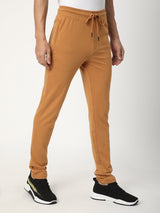 Stitch Hub Tan Loop knit Track Pant for Men