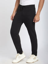 Stitch Hub Black Loop knit Track Pant for Men