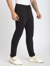 Stitch Hub Black Loop knit Track Pant for Men