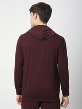 Stitch Hub Wine Loop knit Zipper Hoodie - Long Sleeve, Regular Fit