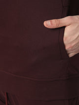 Stitch Hub Wine Loop knit Zipper Hoodie - Long Sleeve, Regular Fit