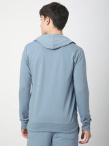 Stitch Hub Blue Loop knit Zipper Hoodie - Long Sleeve, Regular Fit