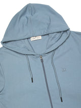 Stitch Hub Blue Loop knit Zipper Hoodie - Long Sleeve, Regular Fit