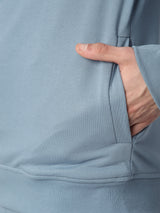 Stitch Hub Blue Loop knit Zipper Hoodie - Long Sleeve, Regular Fit