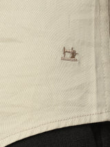 Stitch Hub Beige Satin Lycra Shirts For Men- Regular Fit With Solid Pattern