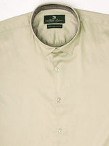 Stitch Hub Beige Satin Lycra Shirts For Men- Regular Fit With Solid Pattern