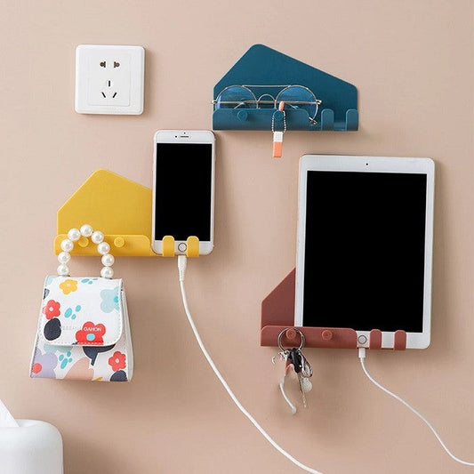 4 Hook Wall Mounted Mobile Charging Stand (PACK OF 1)